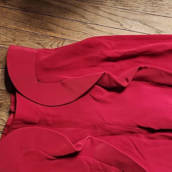 Azzi & Osta Red Wide Straight Leg Pant w/ Ruffle Detail 40 (EU) 4-6 (US) - Picture 3 of 7